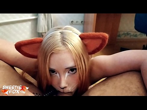 ❤️ キツネがチンポを飲み込み、口の中にザーメンを出す ポルノ ❌️❤